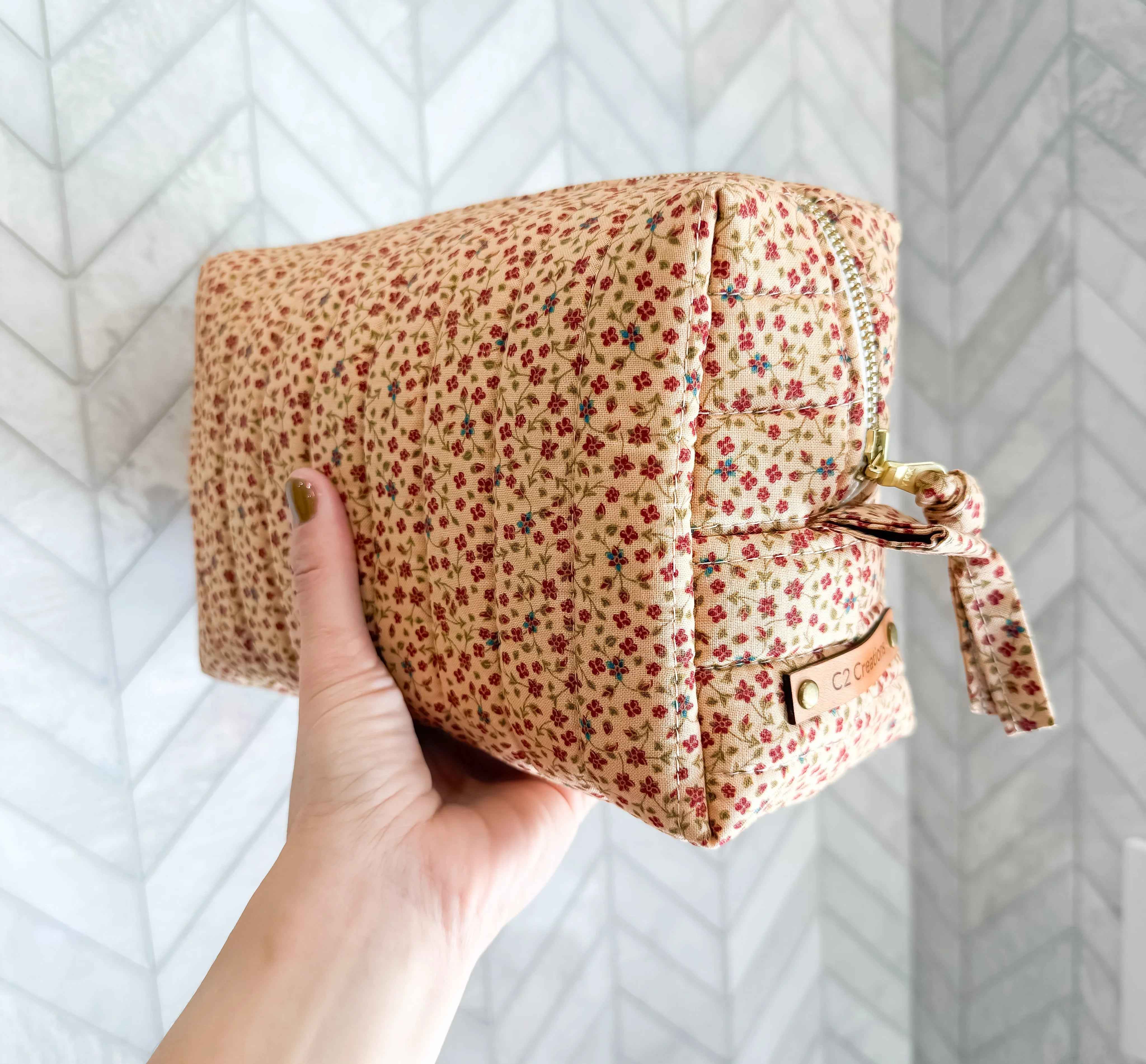 Handmade Vintage Floral Makeup Bags - Boxy Toiletry Bags in Charming Patterns