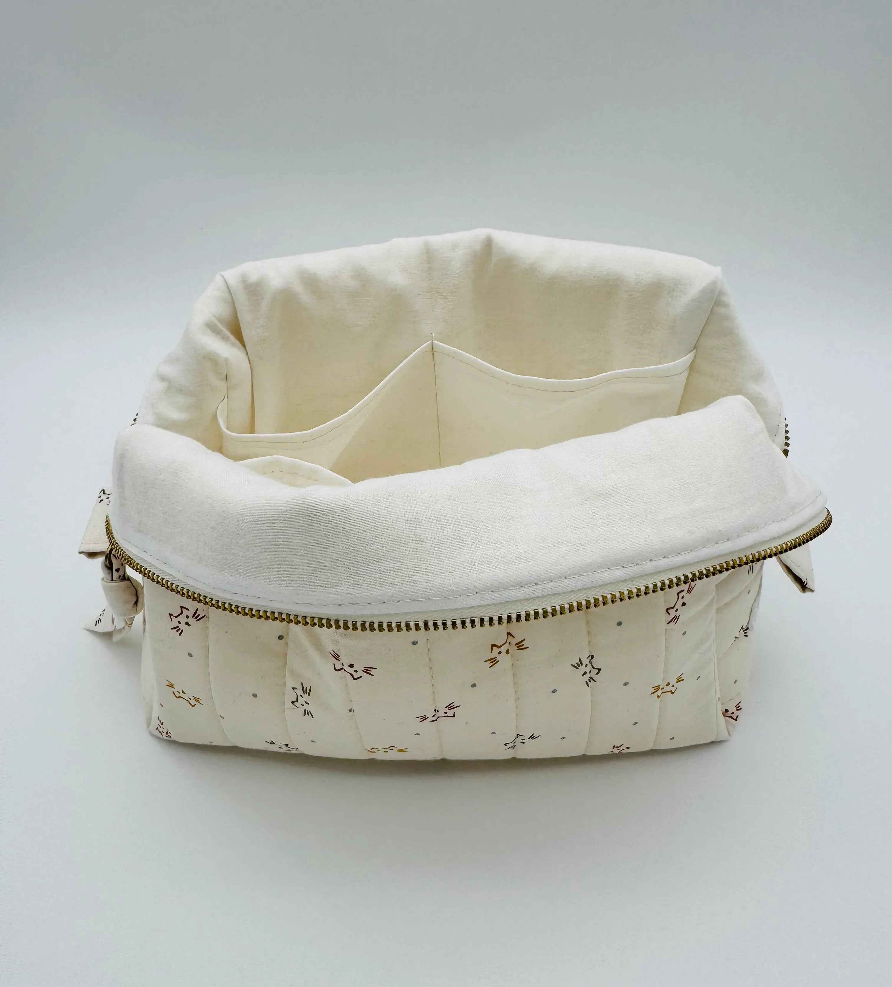 Handmade Cat Makeup Bag - Adorable Boxy Toiletry Bags