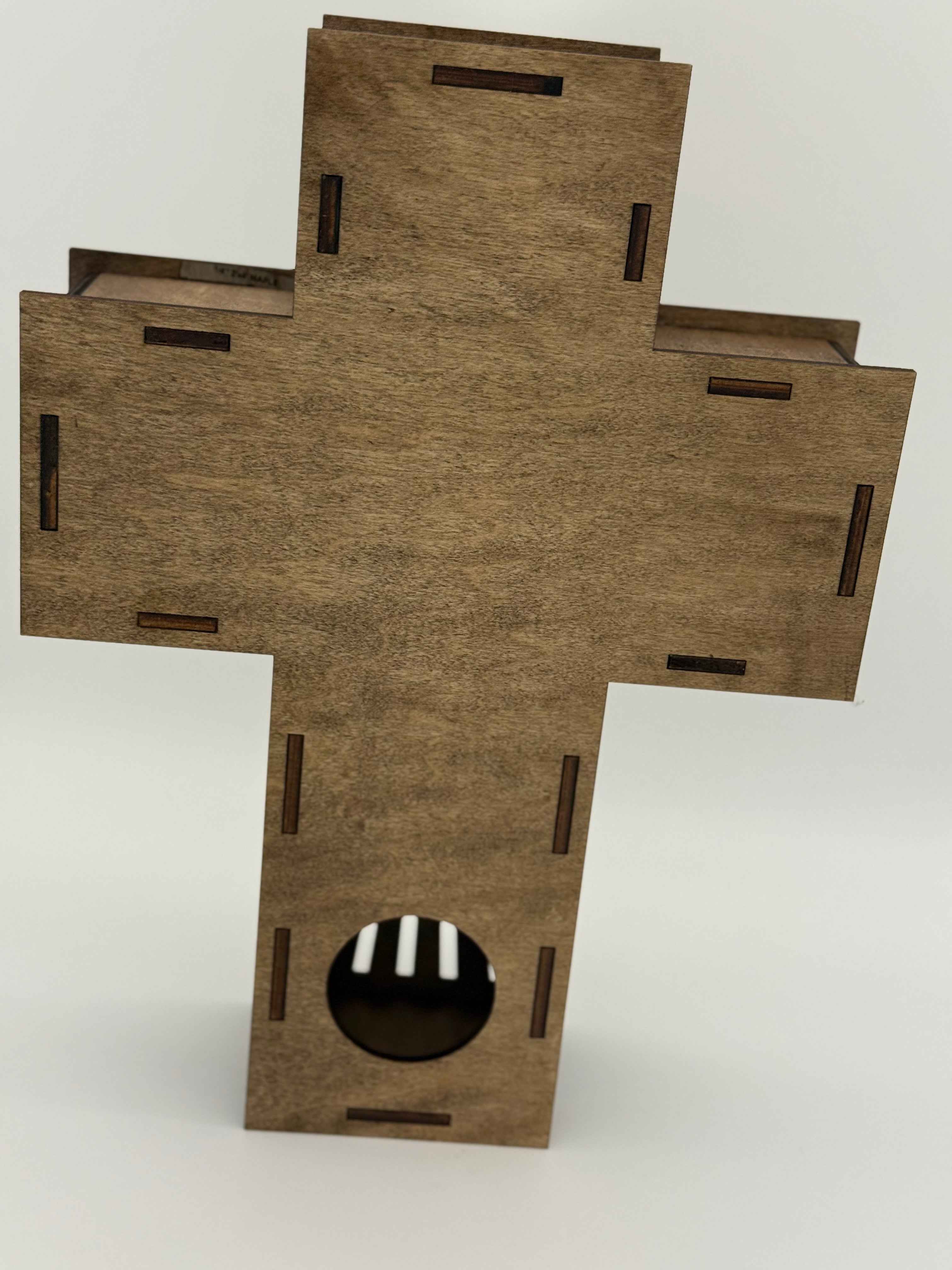 Radiant Cross Wall Art - Illuminated Laser Engraved Wooden Spiritual Decor