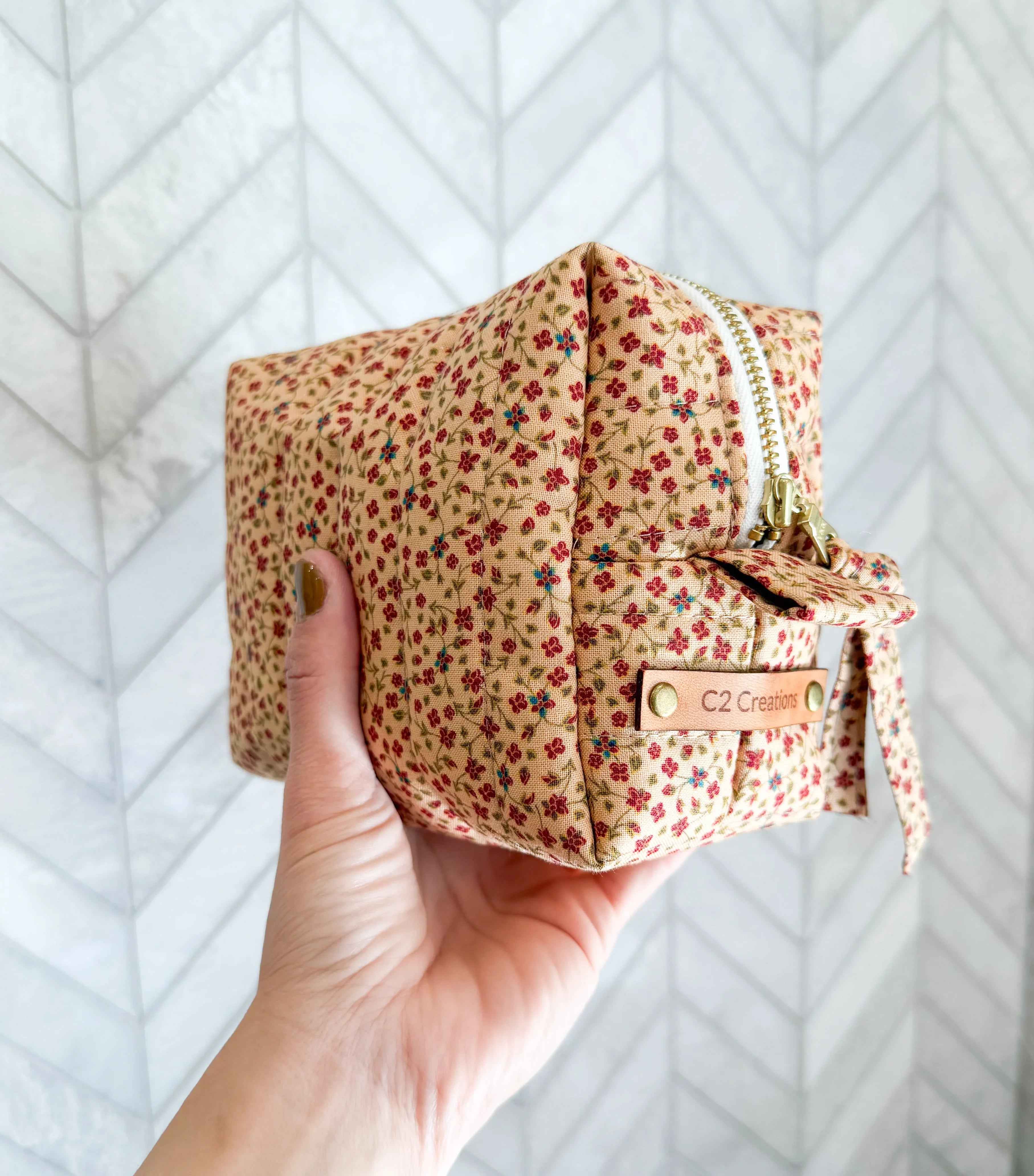Handmade Vintage Floral Makeup Bags - Boxy Toiletry Bags in Charming Patterns