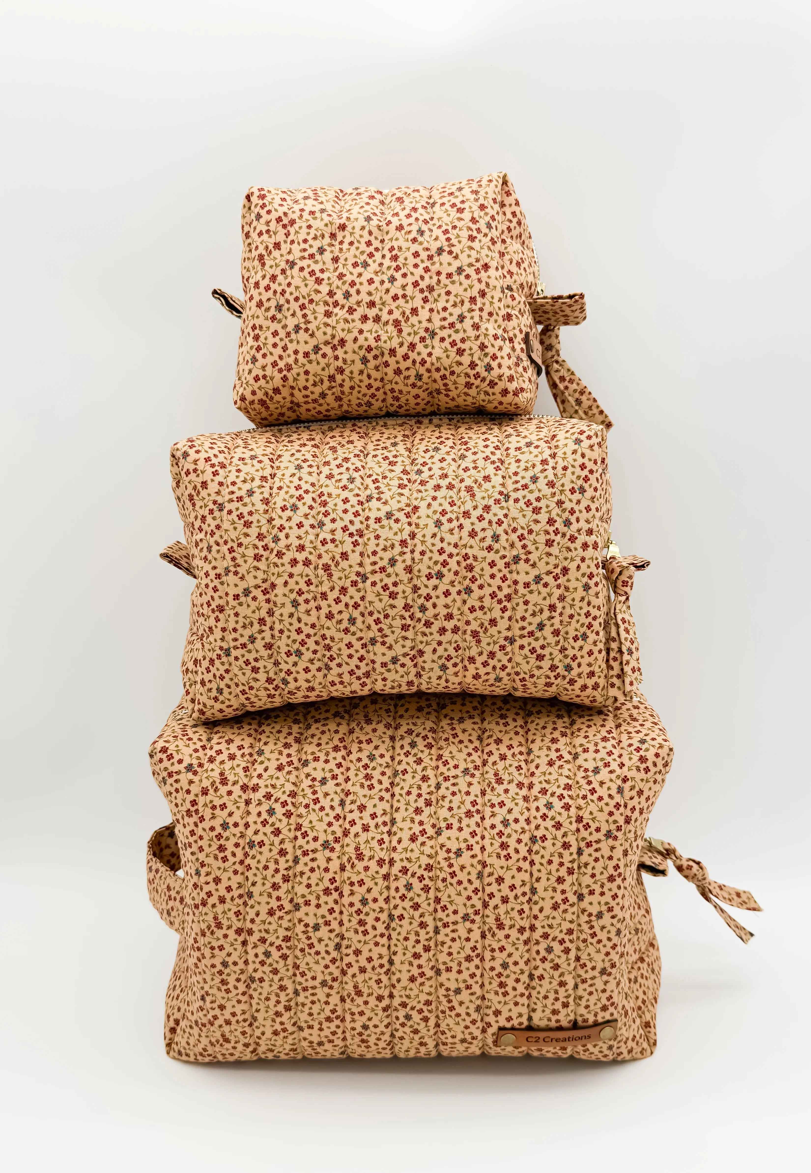 Handmade Vintage Floral Makeup Bags - Boxy Toiletry Bags in Charming Patterns