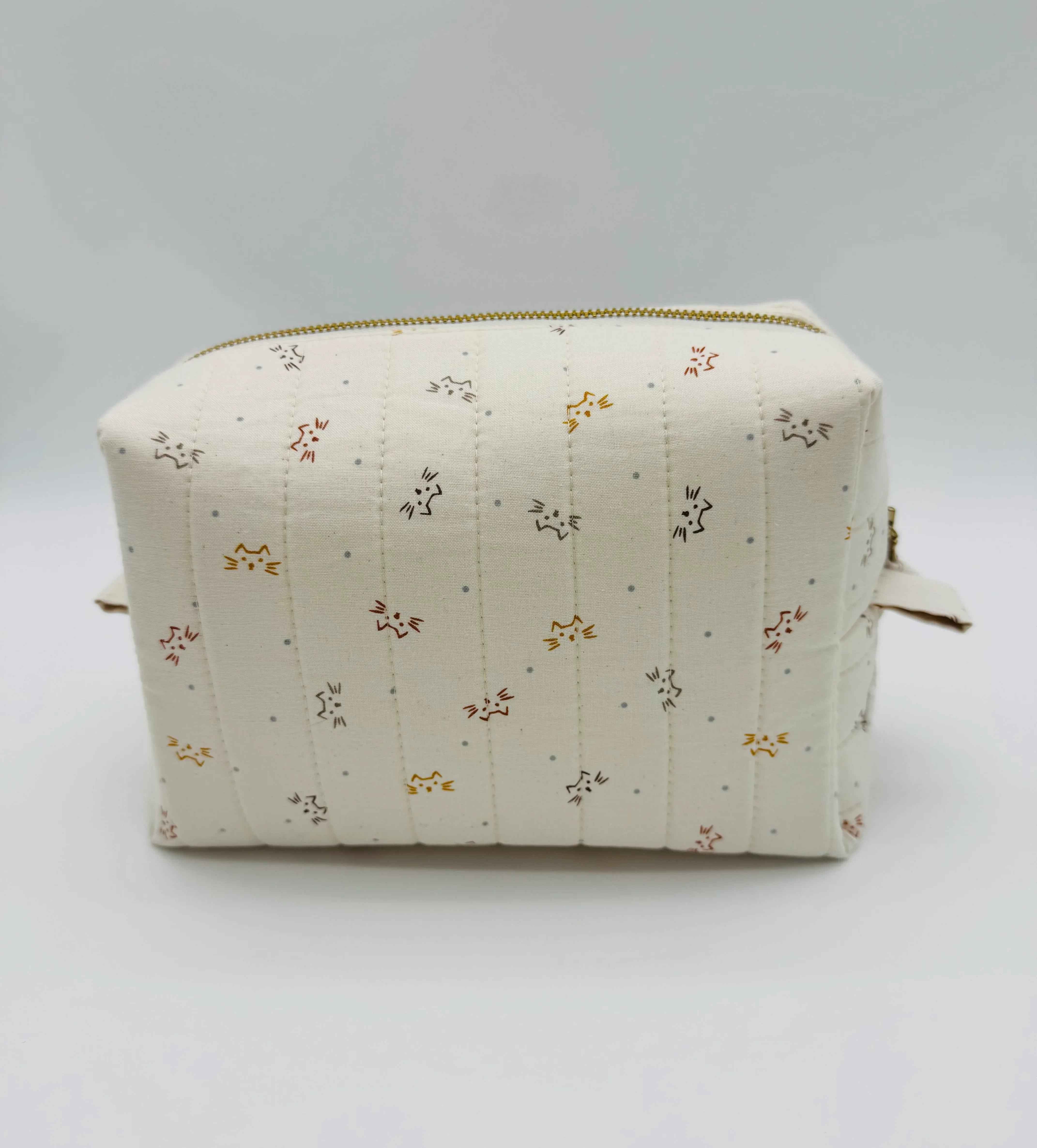 Handmade Cat Makeup Bag - Adorable Boxy Toiletry Bags