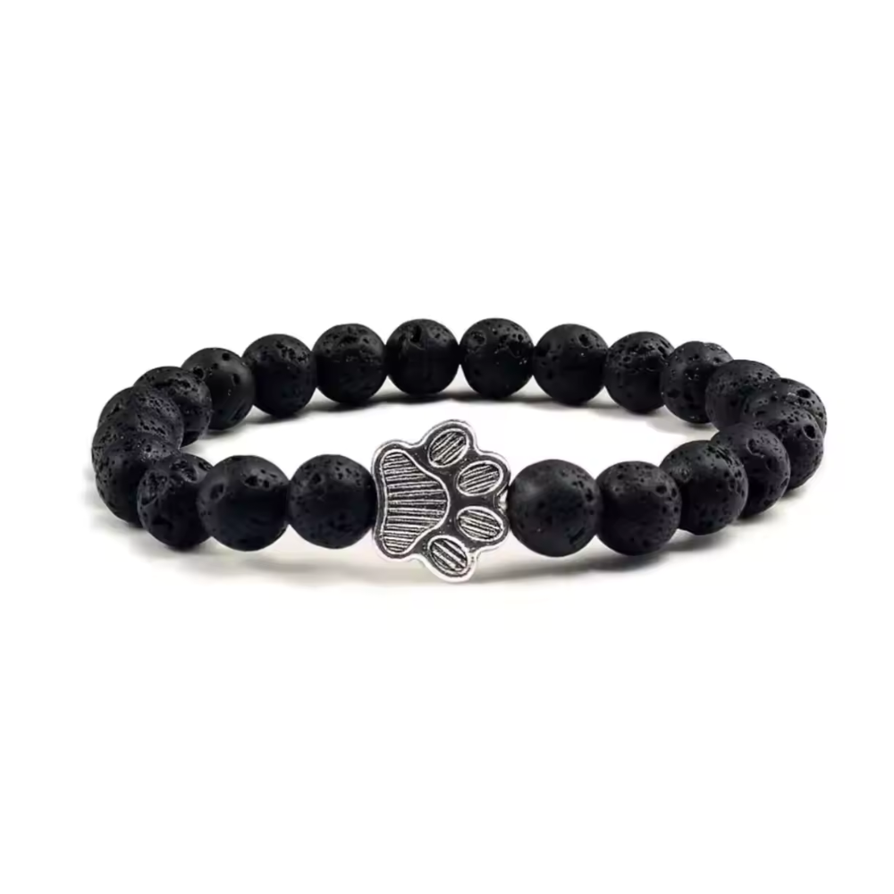 PawZee Ebony Paw Print Charm Bracelet